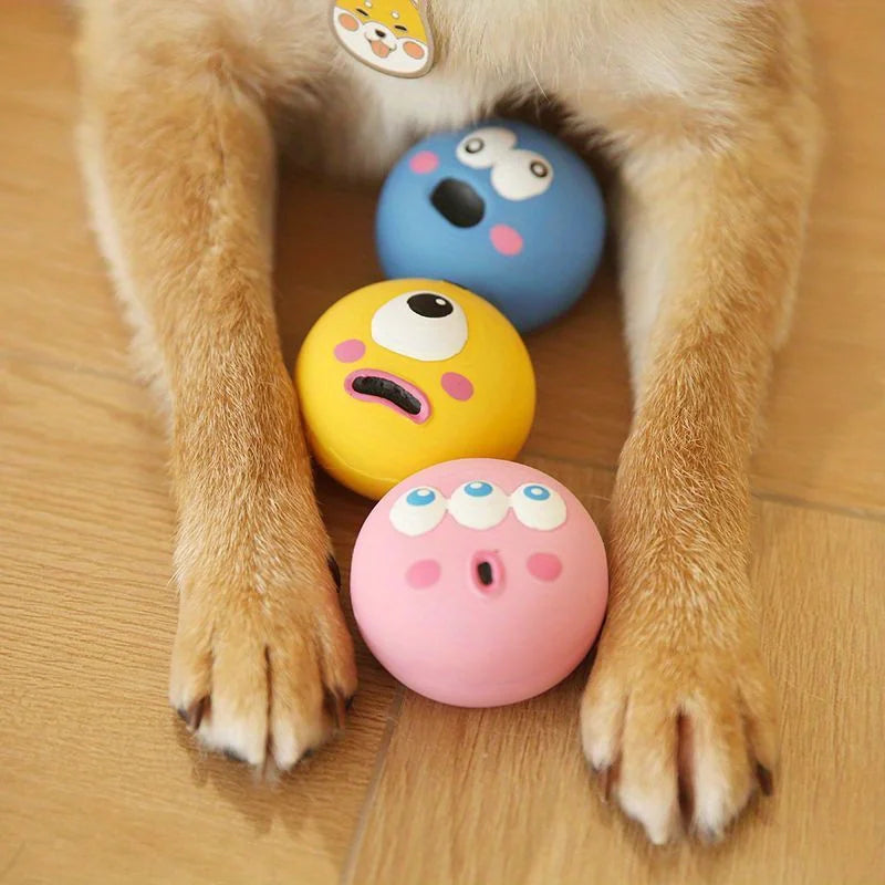 Eyeball Squeaky Dog Toy – 1pc/3pcs Set Durable Latex Chew Toy for Interactive Training & Fun