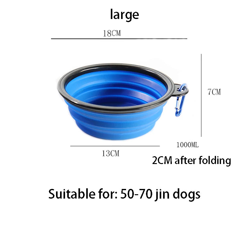 Collapsible Silicone Dog Bowl – 350ml/1000ml Travel Feeder Dish for Food & Water