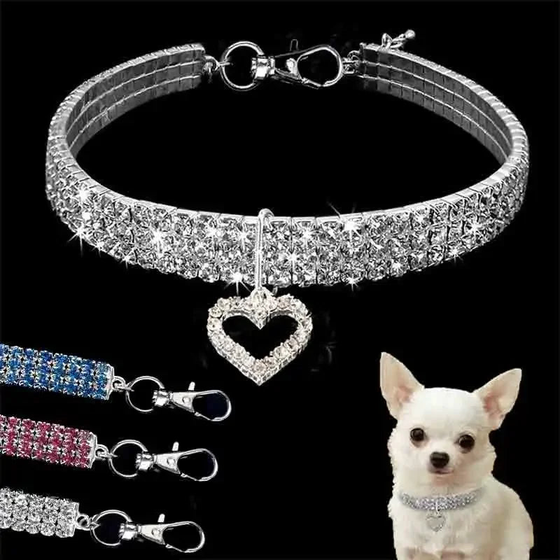 Bling Rhinestone Dog Collar – Crystal Pet Collar for Small and Medium Dogs