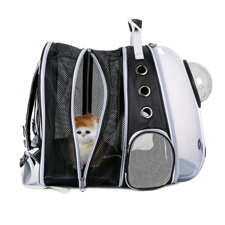 Portable Expandable Pet Backpack – Foldable Large Capacity Cat & Dog Travel Bag