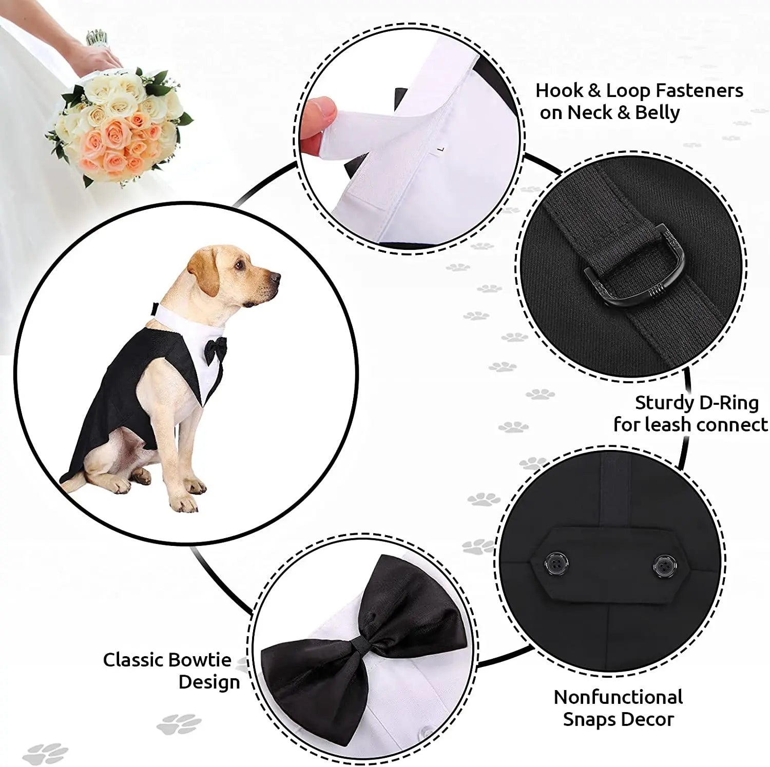Pet Tuxedo Suit – Formal Wedding & Party Outfit for Dogs & Cats