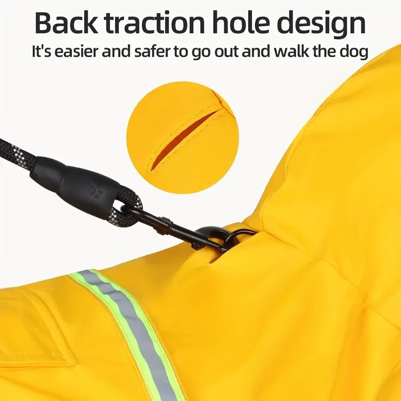 Fashion Pet Raincoat – Hooded Cape-Style Reflective Waterproof Dog Jacket