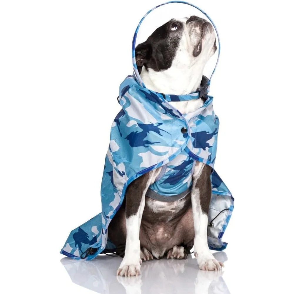 Waterproof Dog Raincoat – Step-In Poncho with Full Belly Coverage & Built-In Leash Attachment | Adjustable Fit for Small & Medium Dogs