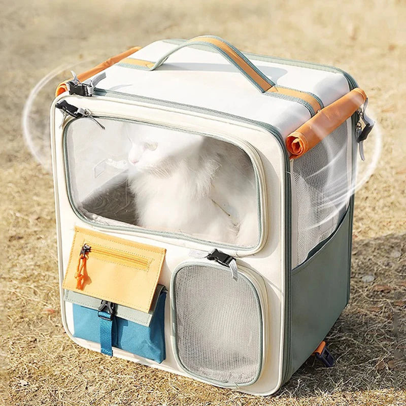 HOOPET Pet Travel Trolley – Portable Rolling Carrier for Cats & Small Dogs