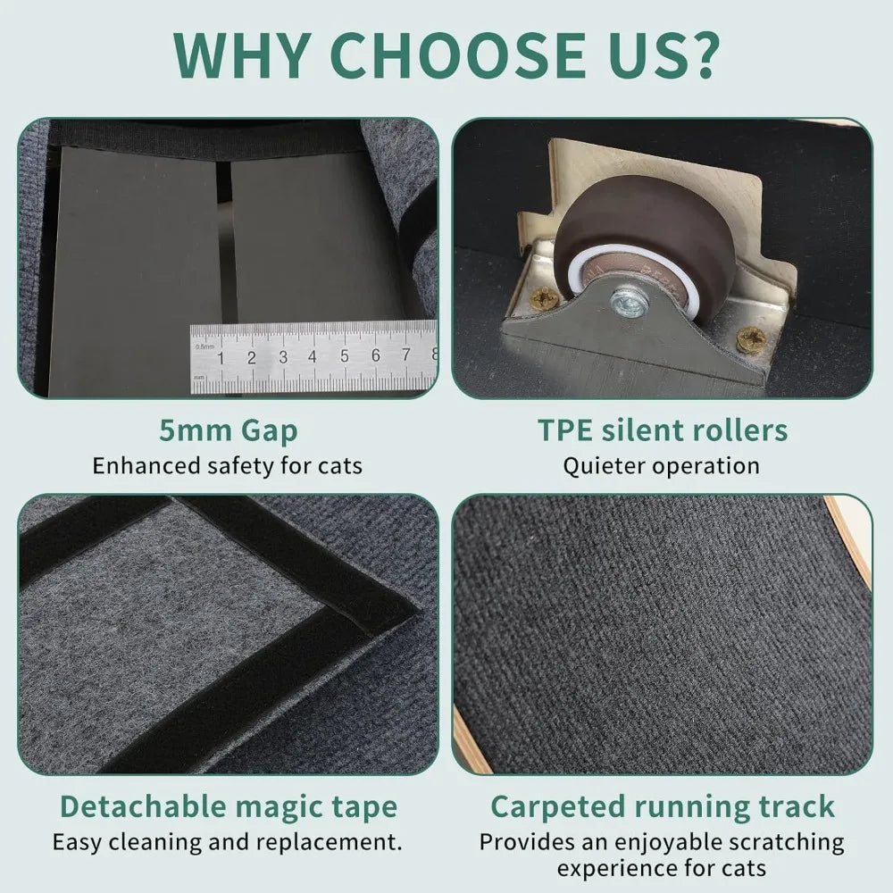 Large Cat Exercise Wheel – 40" Indoor Running Treadmill for Cats