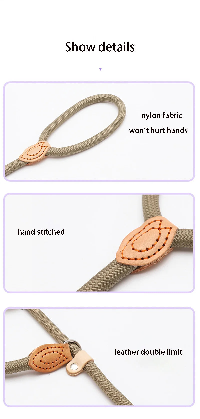 Braided Rope Dog Slip Leash – Adjustable Training Lead for Small & Medium Dogs