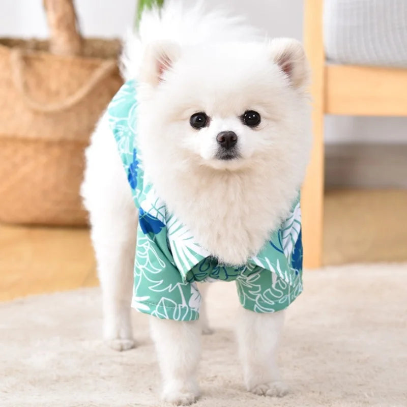 Summer Hawaiian Style Dog Shirt – Tropical Beach Vest for Small Pets