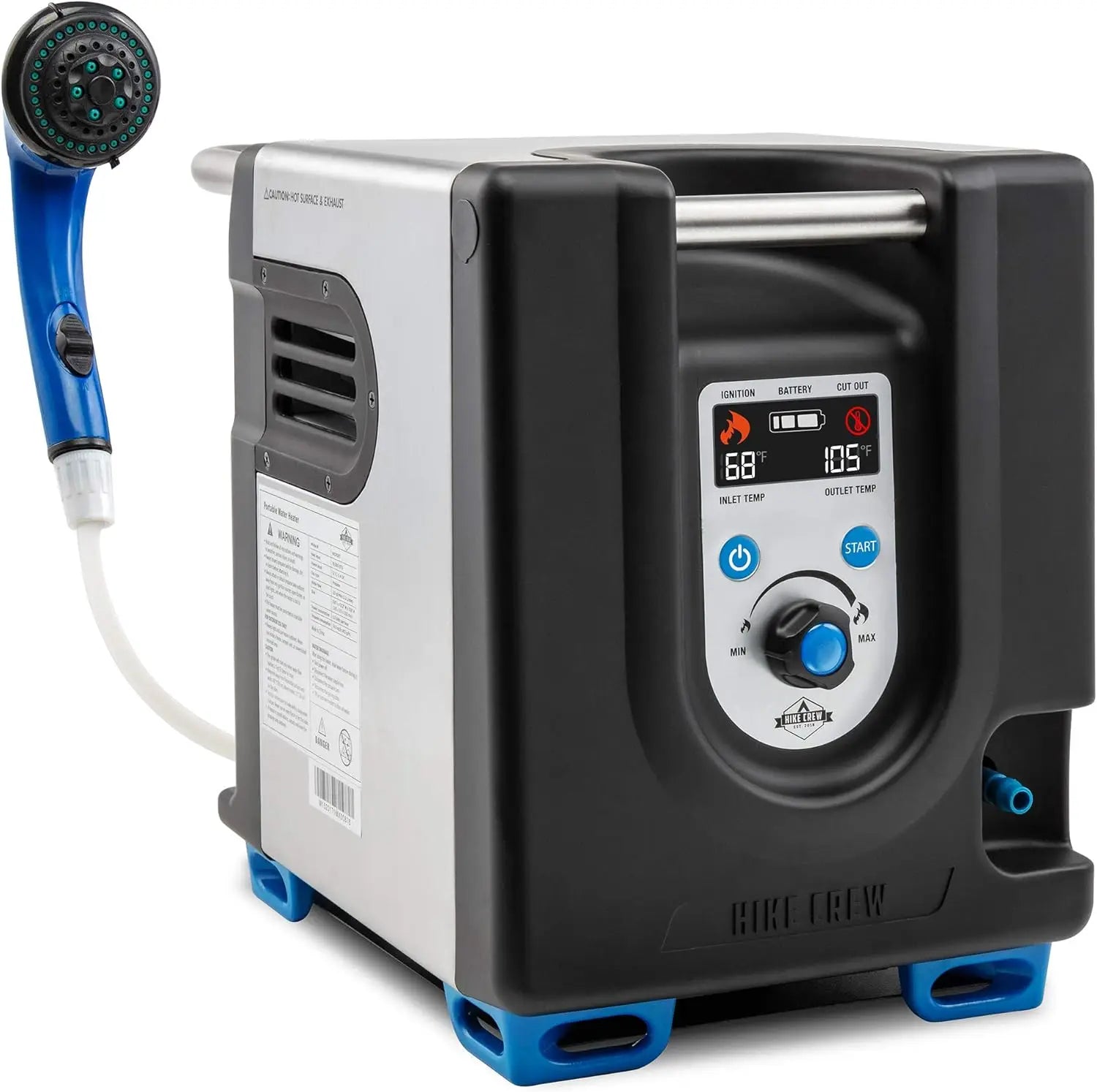 Portable Propane Water Heater & Shower Pump – Outdoor Hot Water System with LCD & Built-In Battery