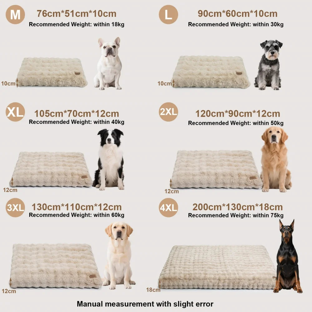 Ultra Plush Dog Bed – Soft Washable Pet Cushion Mattress for Large Dogs & Puppies