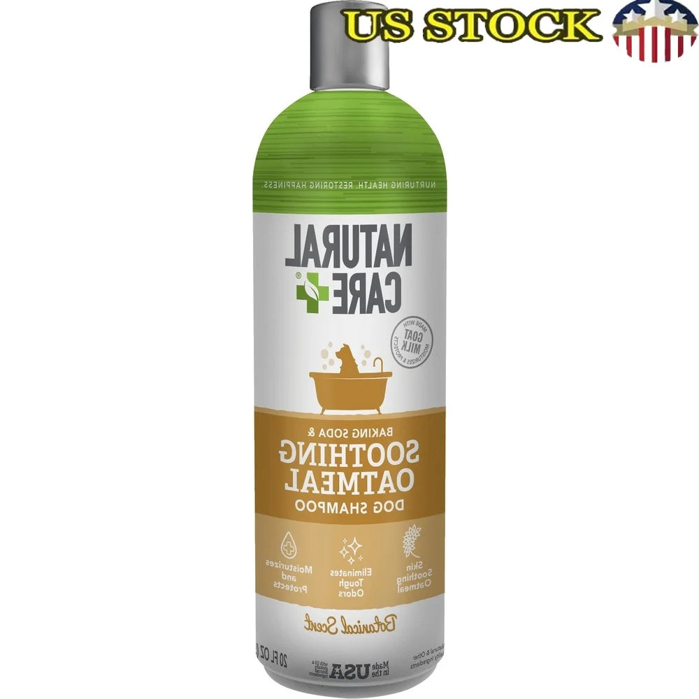 Baking Soda & Oatmeal Dog Shampoo – Natural Deodorizer with Goat Milk, Moisturizing Deep Clean, 20oz Biodegradable
