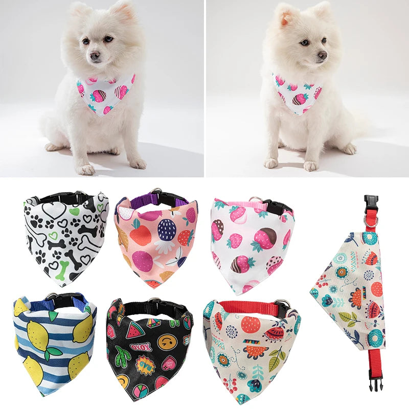 Adjustable Cotton Plaid Dog Bandana – Washable Pet Scarf with Bowtie Collar for Large Dogs & Cats