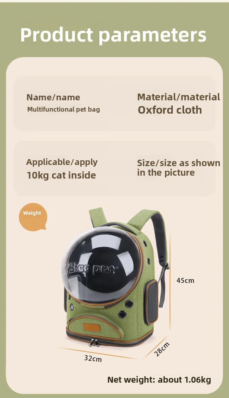Cat Backpack Carrier – Large Capacity Breathable Space Capsule