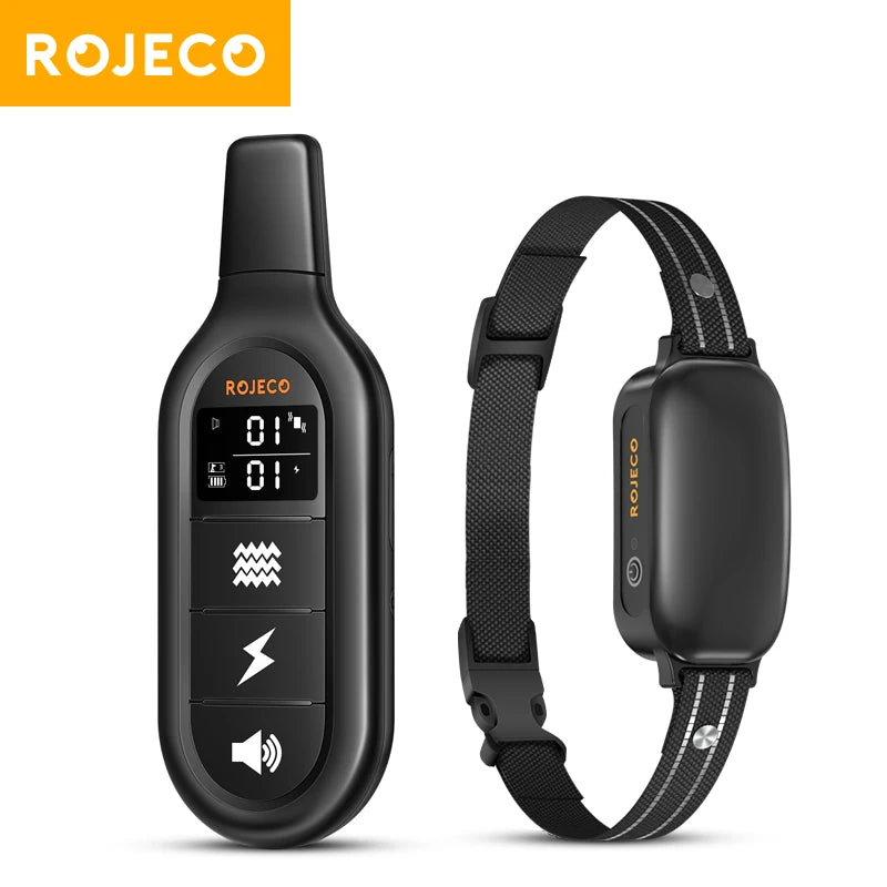 ROJECO Rechargeable Dog Training Collar – IPX7 Waterproof with Remote, Vibration & Shock Modes