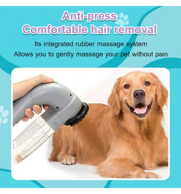 Portable Pet Vacuum Cleaner – Dual-Purpose Electric Hair Remover & Massage Grooming Tool for Cats & Dogs