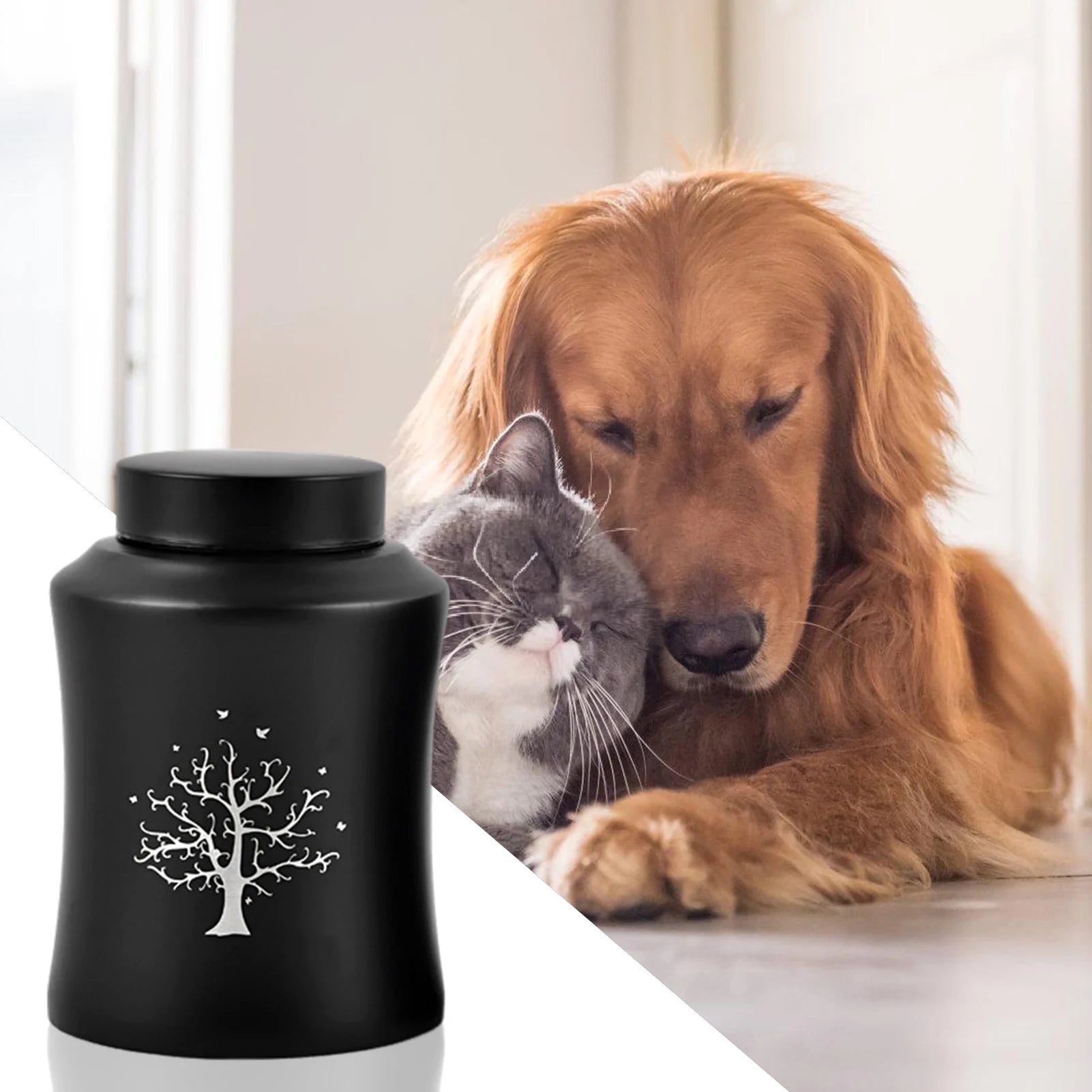 Stainless Steel Pet Memorial Urn – Cremation Ashes Keepsake for Cats & Dogs, Memorial Gift for Beloved Pets