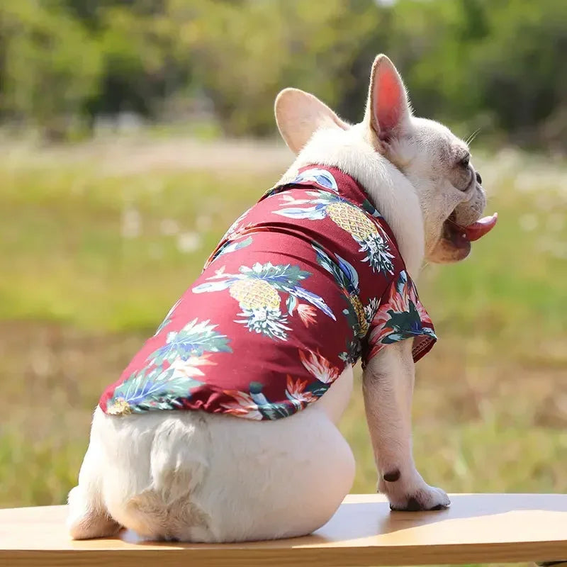 Hawaiian Style Summer Dog Shirt – Beach Vibes Pet Clothing for Small & Medium Dogs
