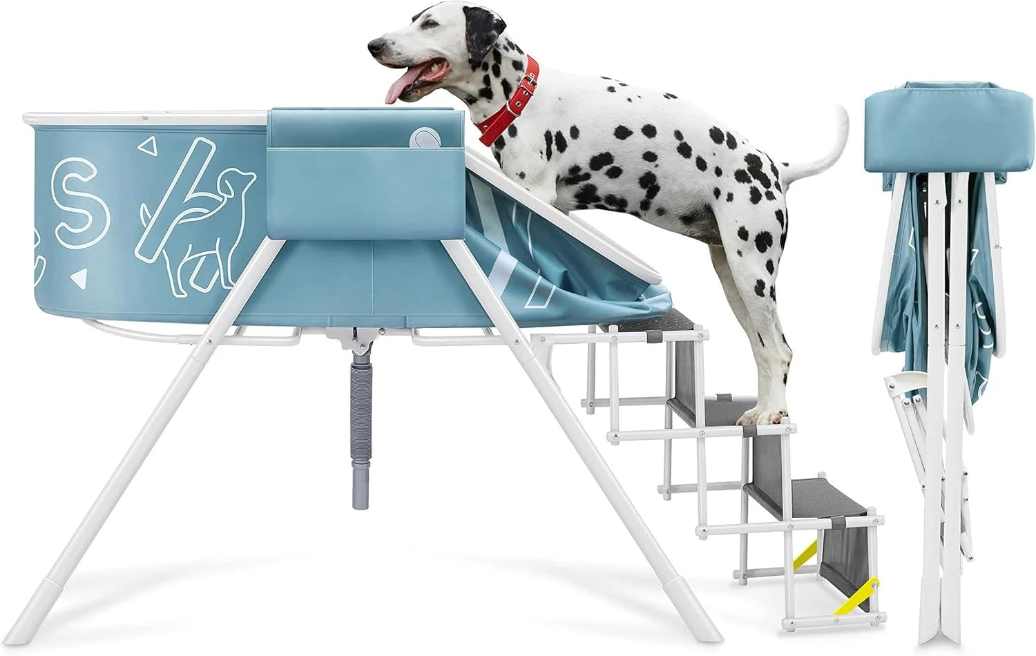 Big Dipper Elevated Dog Bath Tub with Stairs – Foldable Wash & Groomin ...