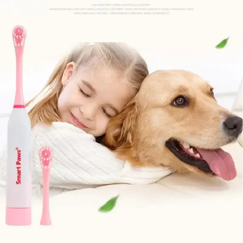 Electric Dog Toothbrush – Non-Slip Handle Oral Care Brush for Pets