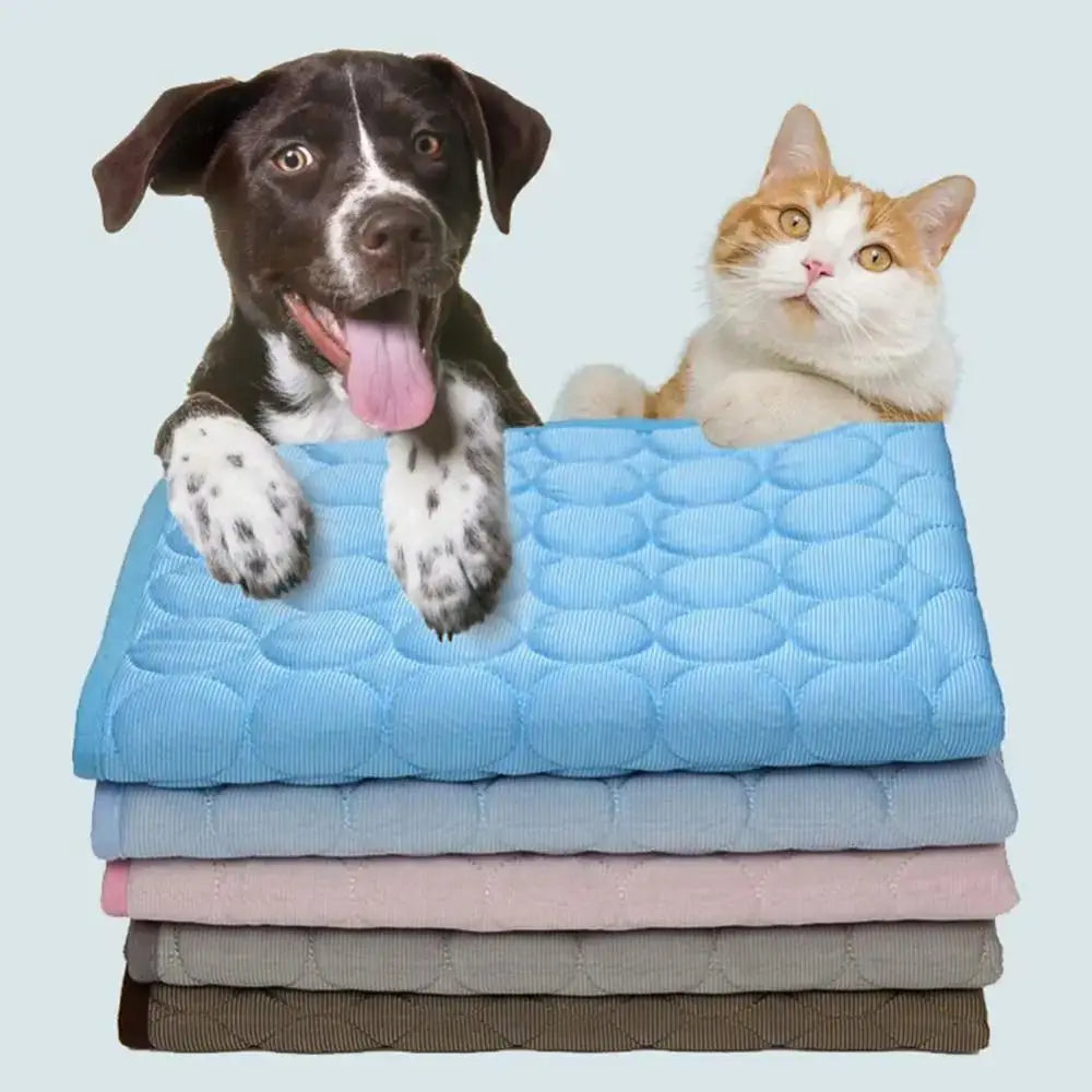 Cool Ice Silk Pet Cooling Mat – Moisture-Proof Summer Sleeping Pad for Dogs, Cats & Small Animals (5 Sizes Available)