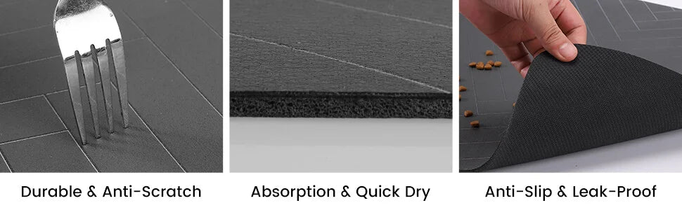 Pet Feeding Mat – Absorbent Placemat with Waterproof Rubber Backing for Dogs & Cats