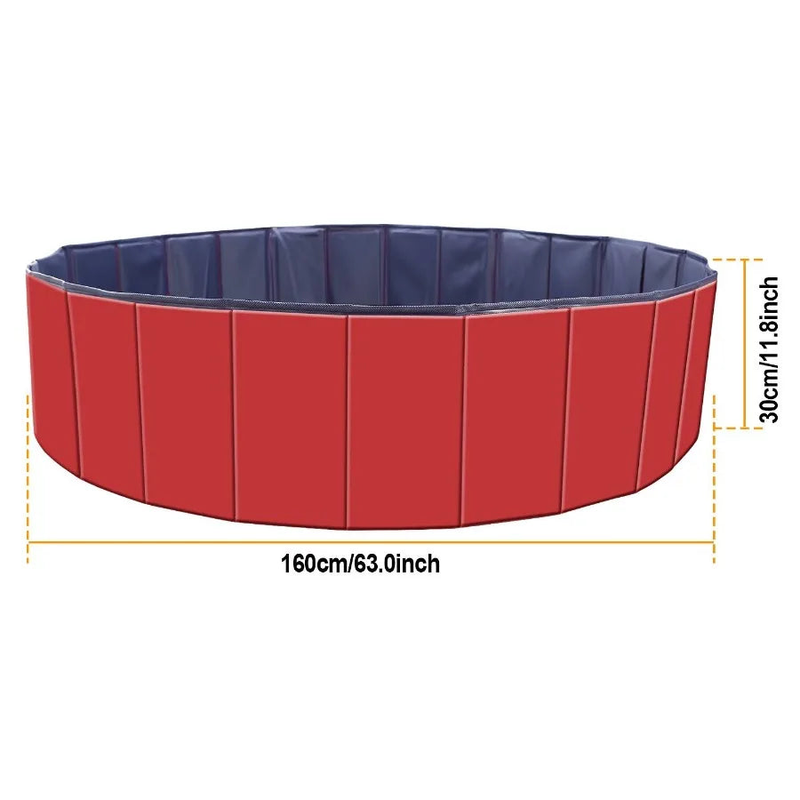 Foldable Pet Swimming Pool – Durable PVC Dog Bathing Tub & Kiddie Play Pool