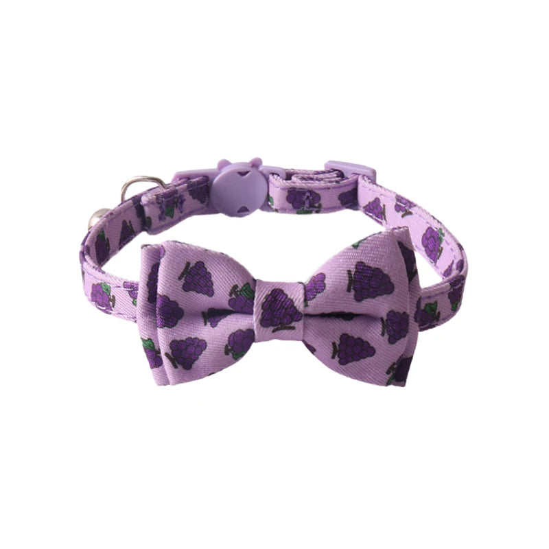 Fruit Tuxedo Bow Tie Pet Collar – Quick-Release Bandana Bowknot for Cats & Small Dogs
