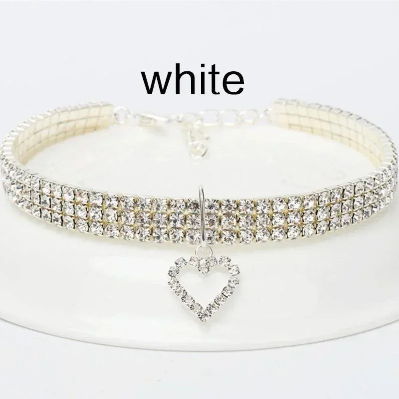 Crystal Rhinestone Pet Collar – Adjustable Jewelry for Cats & Small Dogs