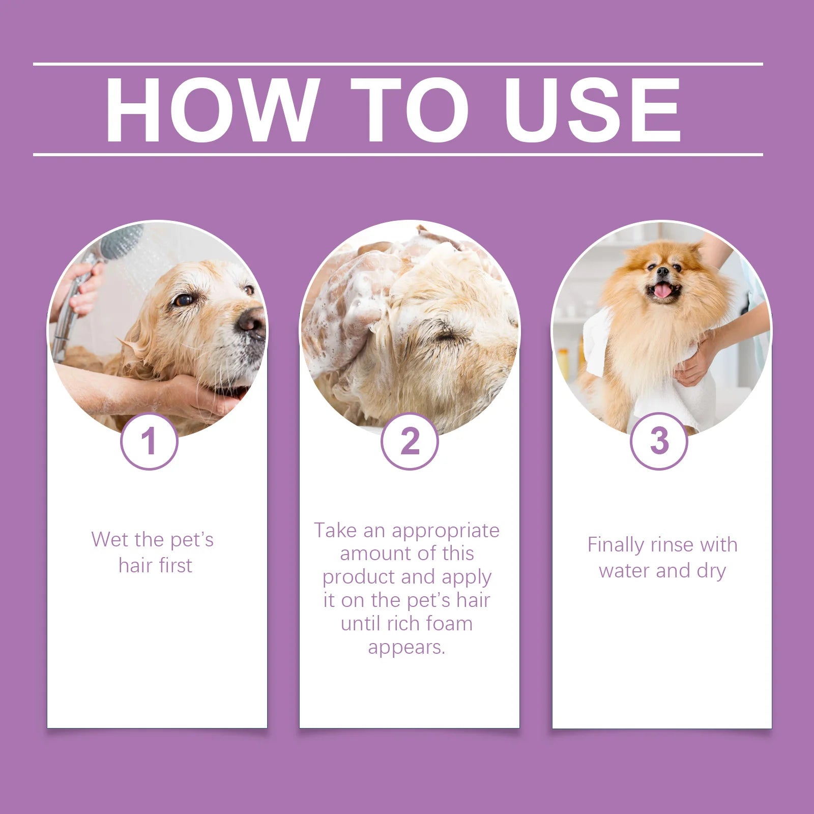 Yegbong Pet Lavender Shampoo – Gentle Cleansing Dog & Cat Shampoo for Soft, Smooth, Fluffy Fur
