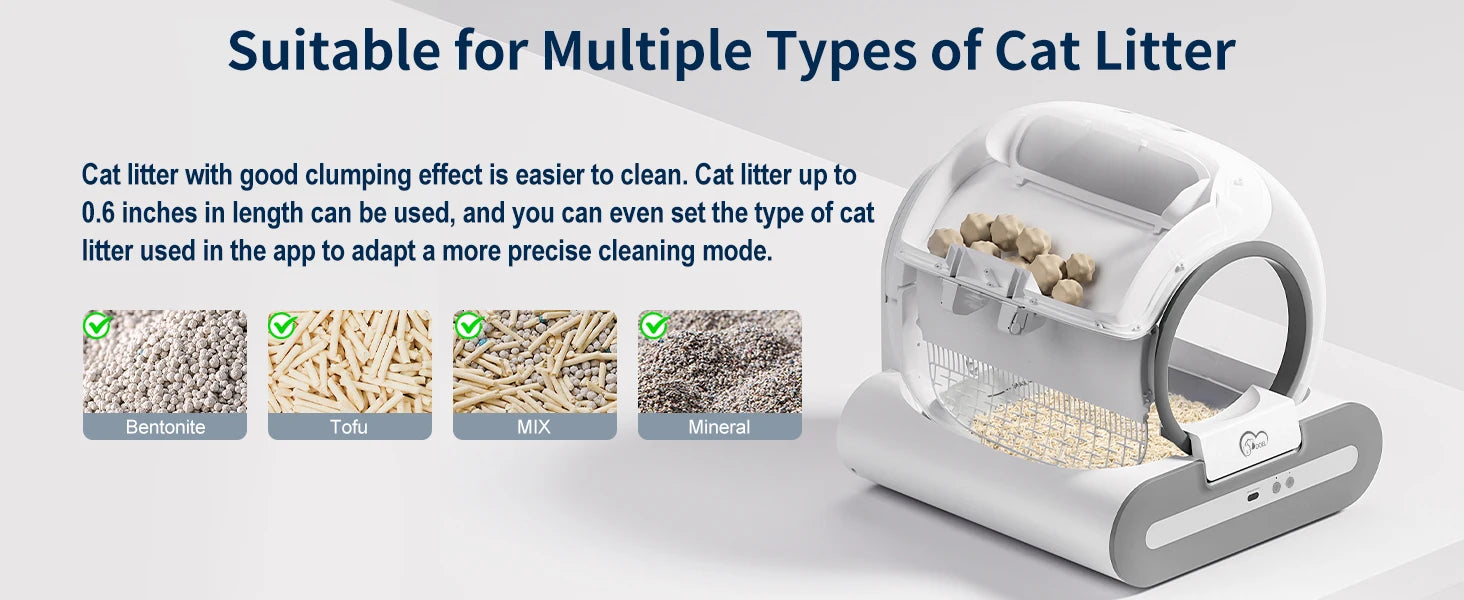 DOEL Automatic Self-Cleaning Cat Litter Box – Smart Cat Toilet with APP Control & Litter Mat for Multiple Large Cats