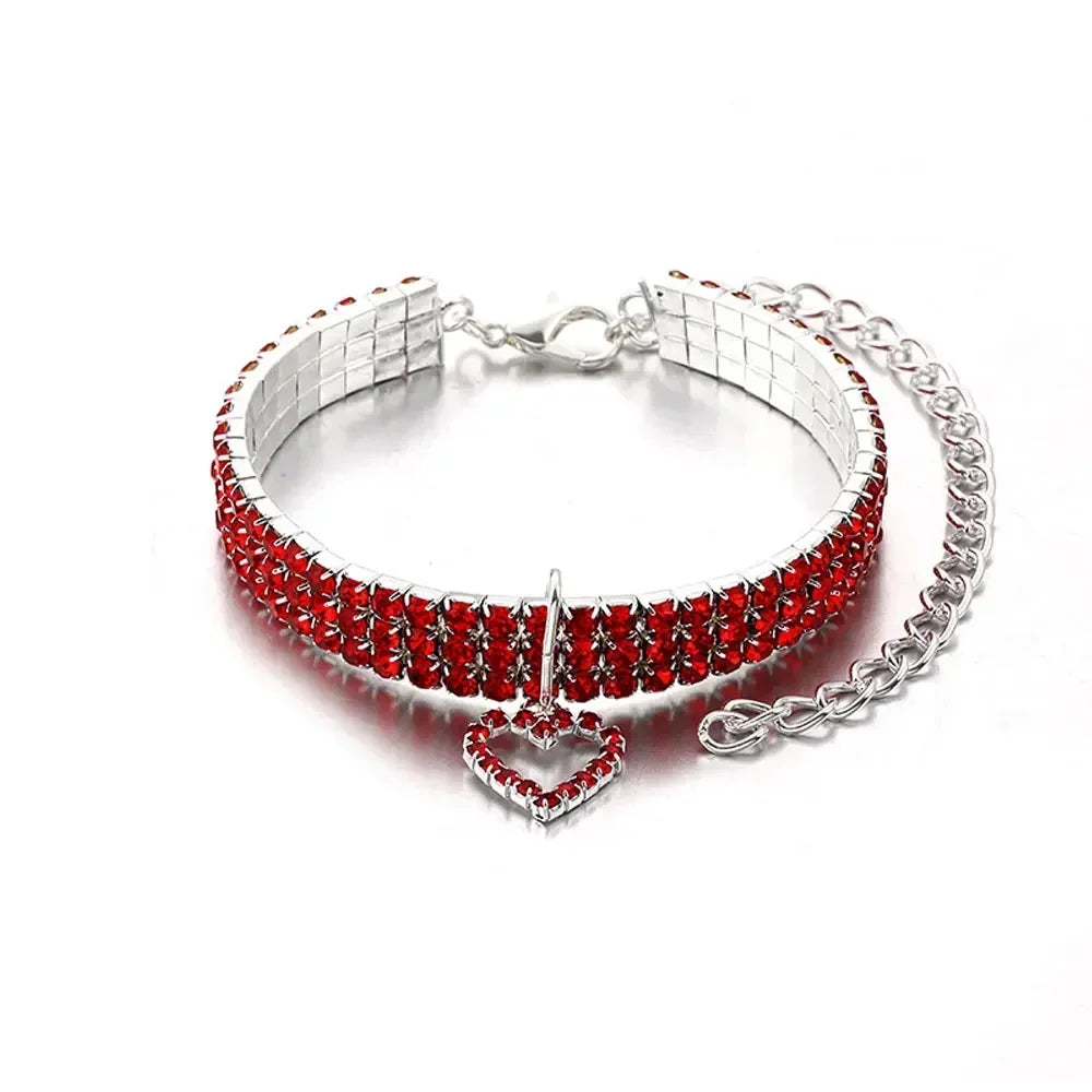 Crystal Rhinestone Pet Collar – Adjustable Jewelry for Cats & Small Dogs