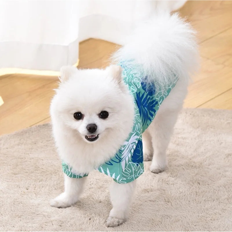 Summer Hawaiian Style Dog Shirt – Tropical Beach Vest for Small Pets
