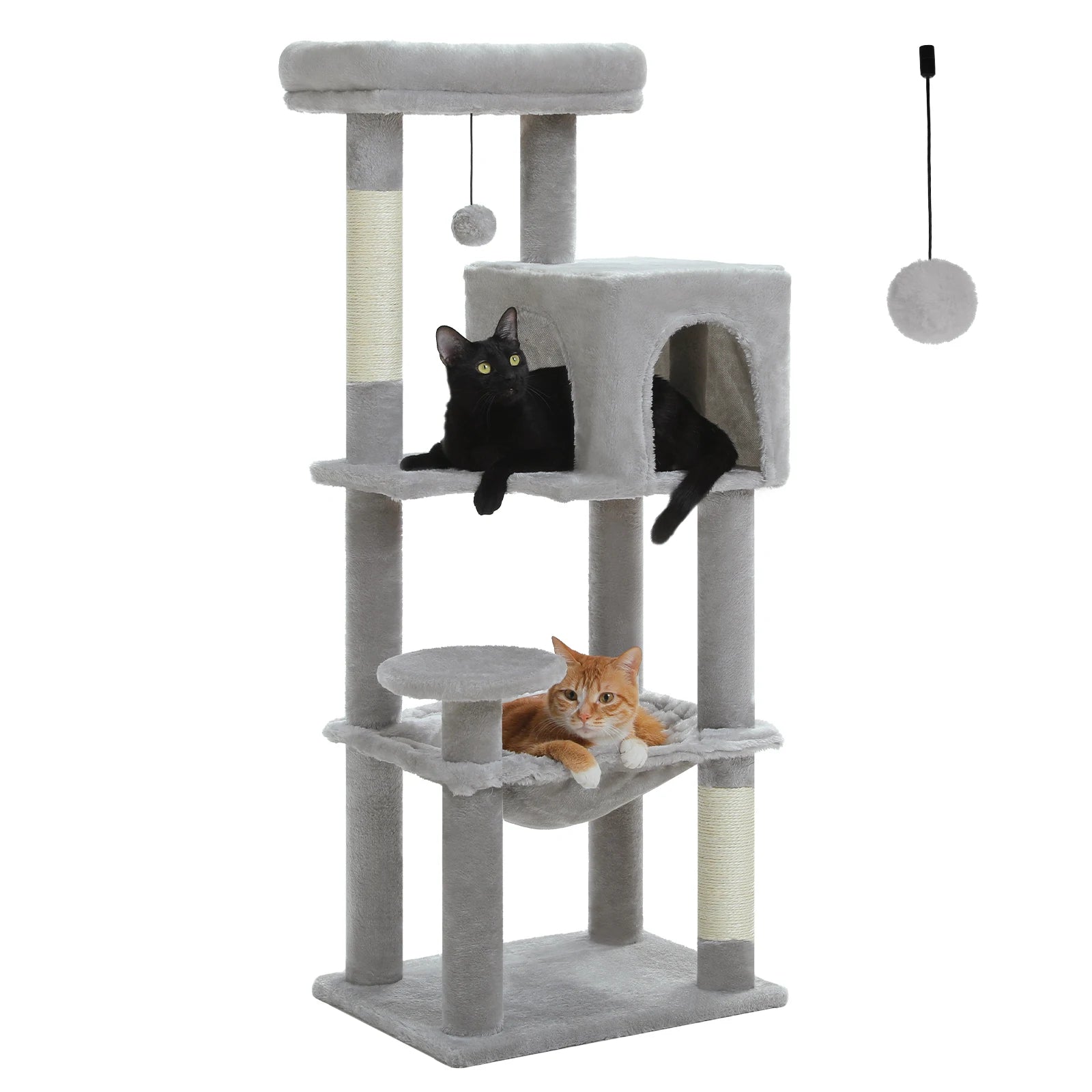Multi-Level Cat Tree – Indoor Tower with Condo, Hammock & Scratching Posts