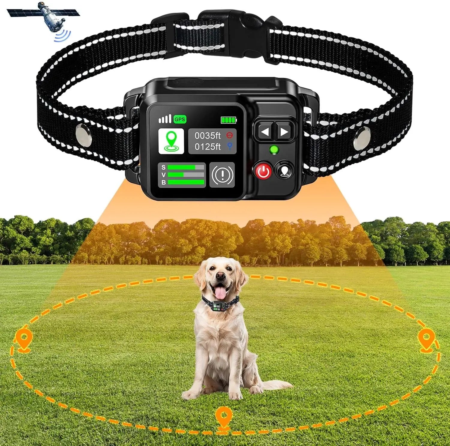 GPS Wireless Dog Fence System – Electric Pet Containment with Satellite GPS Technology (15–200m Range)