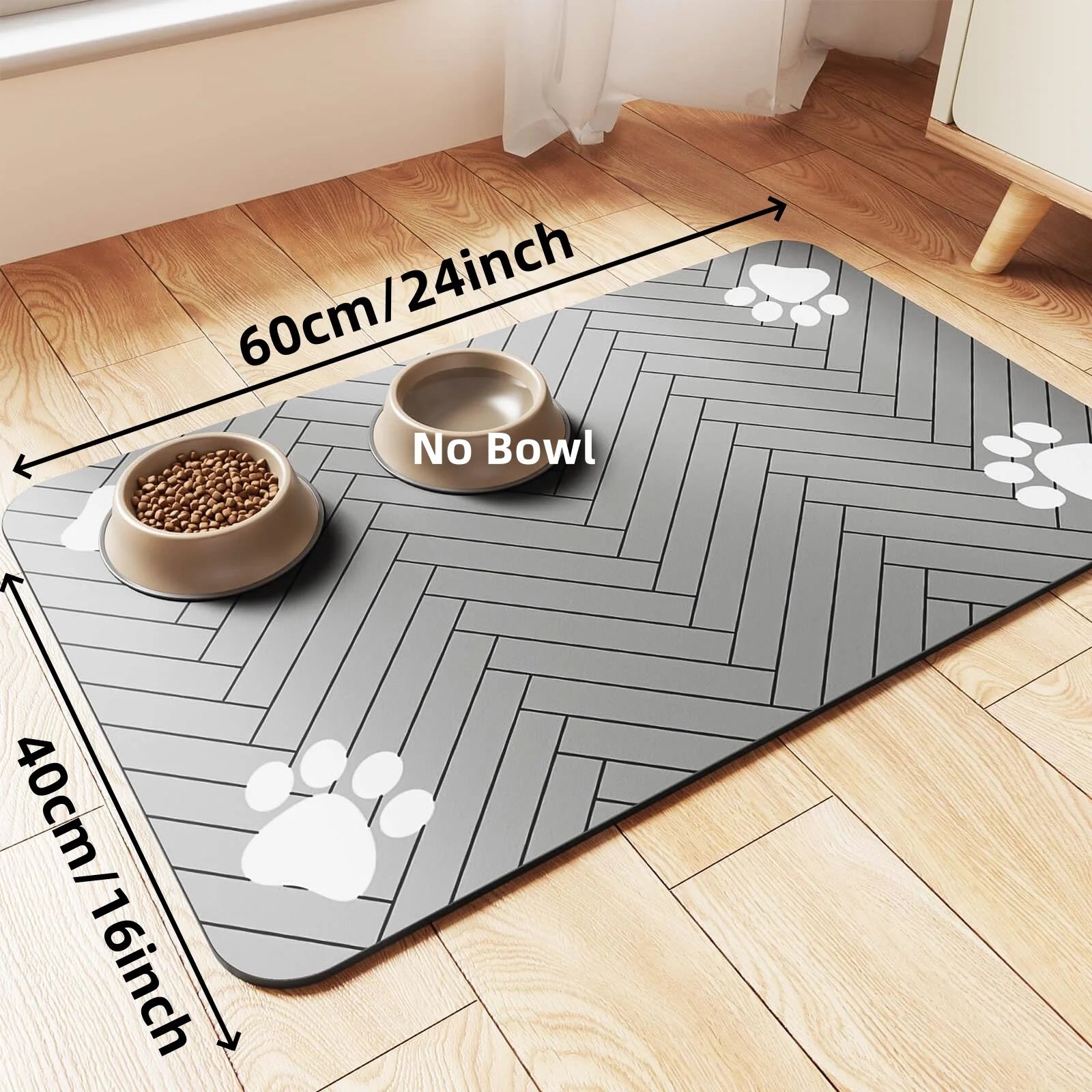 Pet Feeding Mat – Absorbent Placemat with Waterproof Rubber Backing for Dogs & Cats