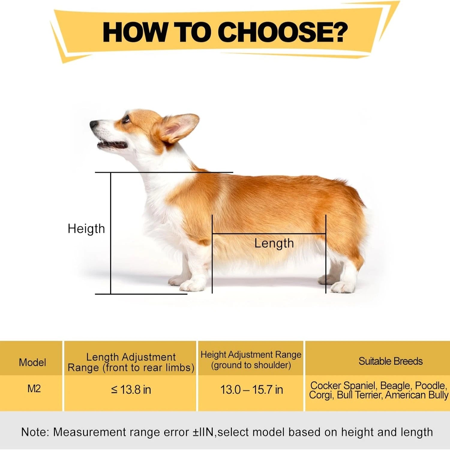 Dog Wheelchair for Back Legs – Lightweight Adjustable Mobility Aid for Medium Dogs (Corgi, Dachshund & Similar Breeds)