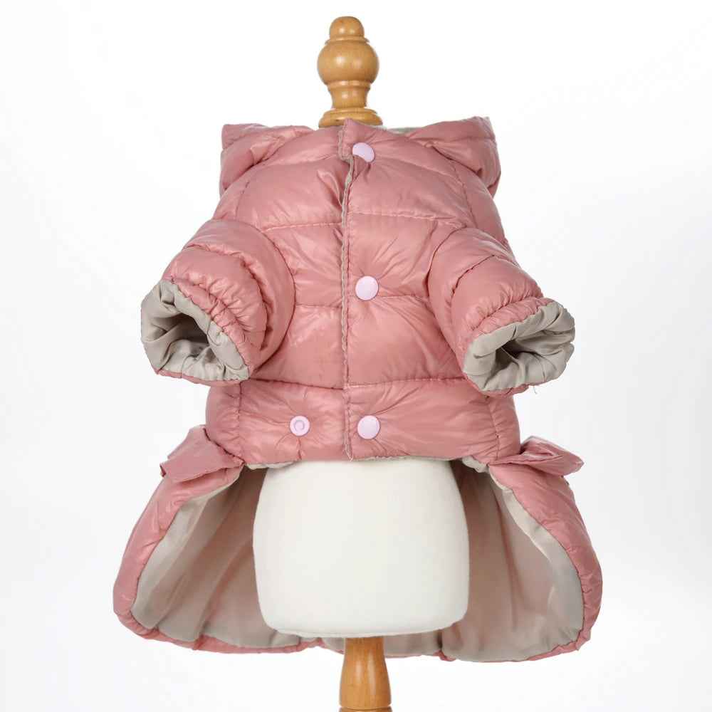 Dog Hooded Winter Jacket – Soft Puppy Coat for Small Dogs & Cats