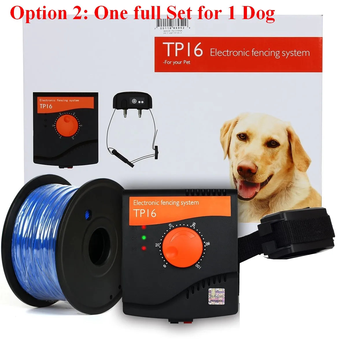 TP16 Electric Dog Fence System – Rechargeable Waterproof Pet Containment & Training Collar (6 Levels)