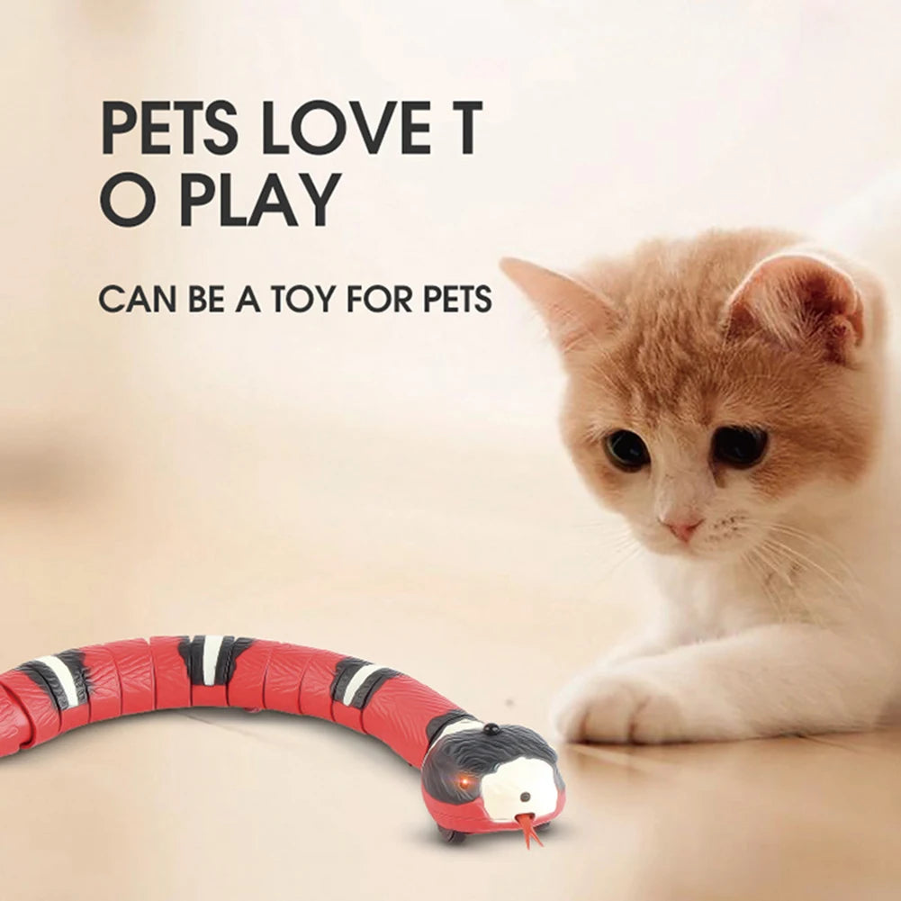 Smart Sensing Snake – Rechargeable Interactive Moving Cat Toy with Obstacle Detection & Escape Motion