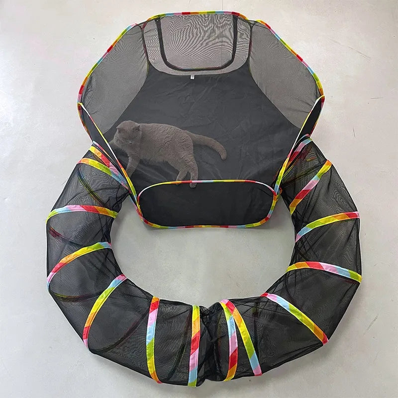 Portable Foldable Cat Tunnel & Tent Set – Large Play Space for Cats, Rabbits, Guinea Pigs & Small Pets