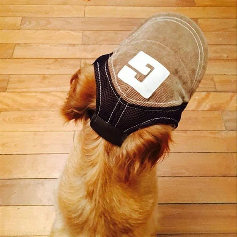 Dog Baseball Cap – Adjustable Outdoor Sunscreen Hat with Ear Holes for Small, Medium & Large Dogs
