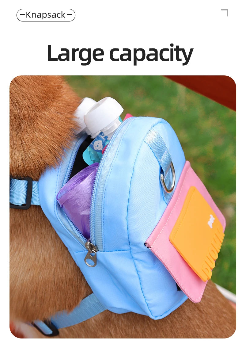 Dog Leash Backpack – Outdoor Travel Self-Leash Bag for Dogs