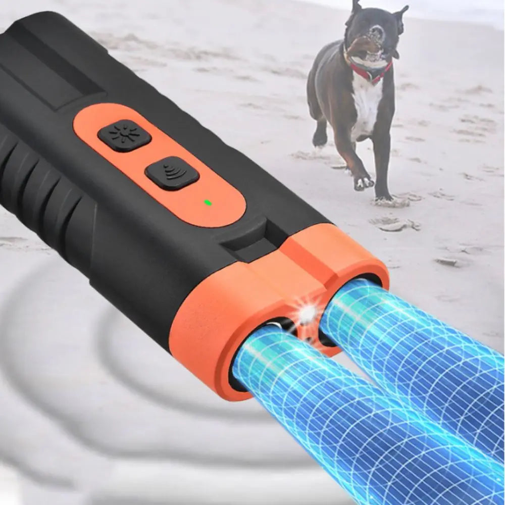 Ultrasonic Dog Repeller – Rechargeable Remote with LED Flashlight