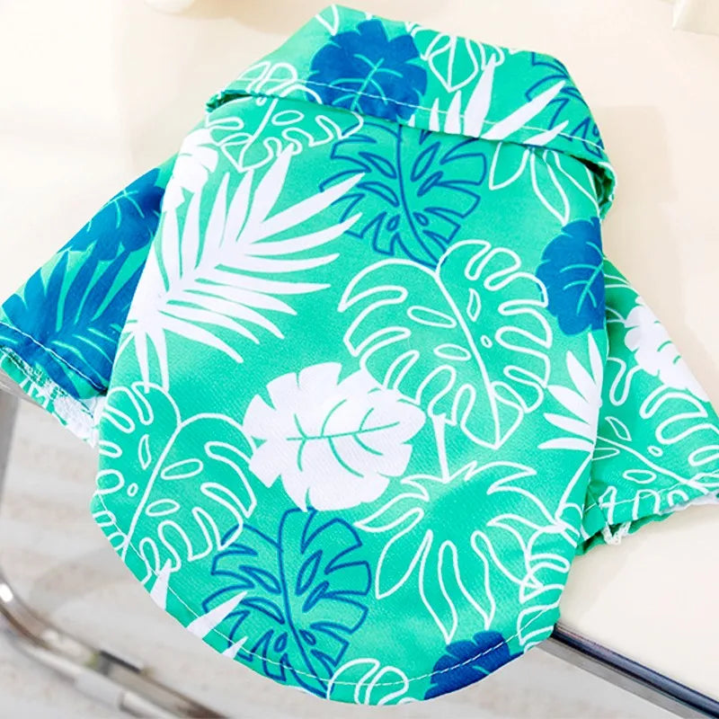 Summer Hawaiian Style Dog Shirt – Tropical Beach Vest for Small Pets