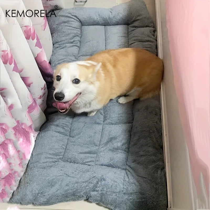 KEMORELA Extra Large Plush Dog Bed – Thickened Super Soft Sofa Mat for Small, Medium & Large Dogs