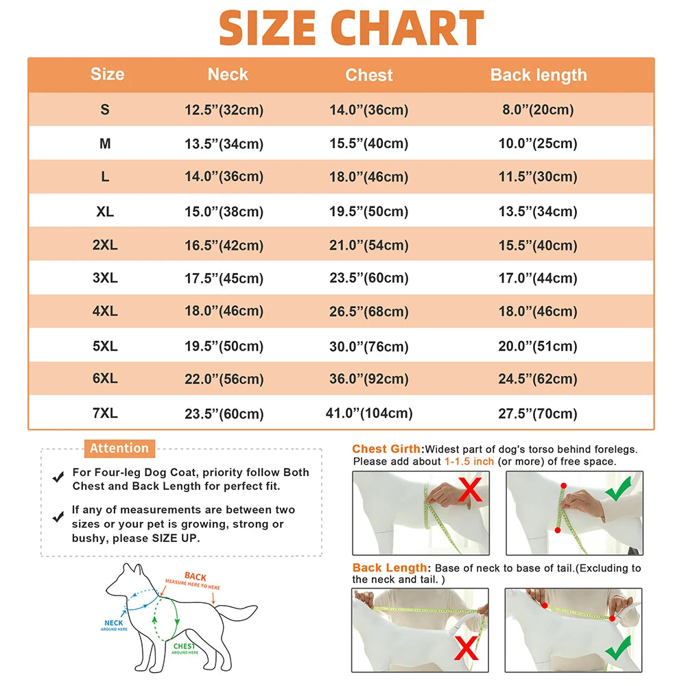 Winter Dog Vest Jacket – Warm Pet Coat for Small to Large Dogs, 4 Colors (S–5XL)