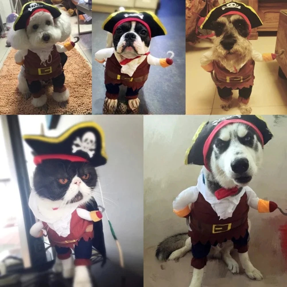Pirate Pet Costume – Funny Dog & Cat Halloween Cosplay Outfit
