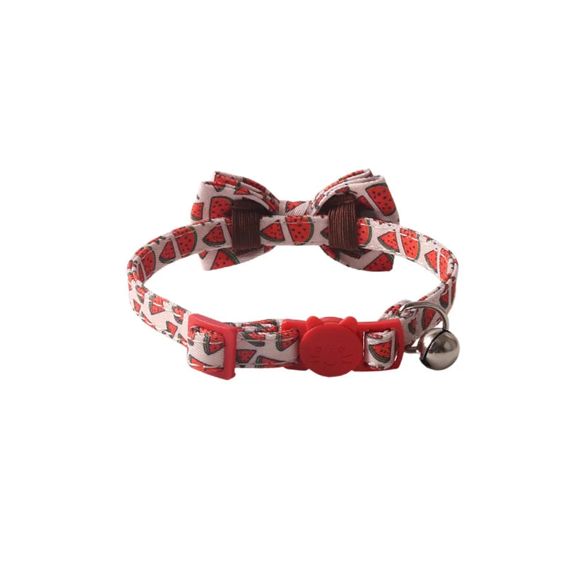 Fruit Tuxedo Bow Tie Pet Collar – Quick-Release Bandana Bowknot for Cats & Small Dogs