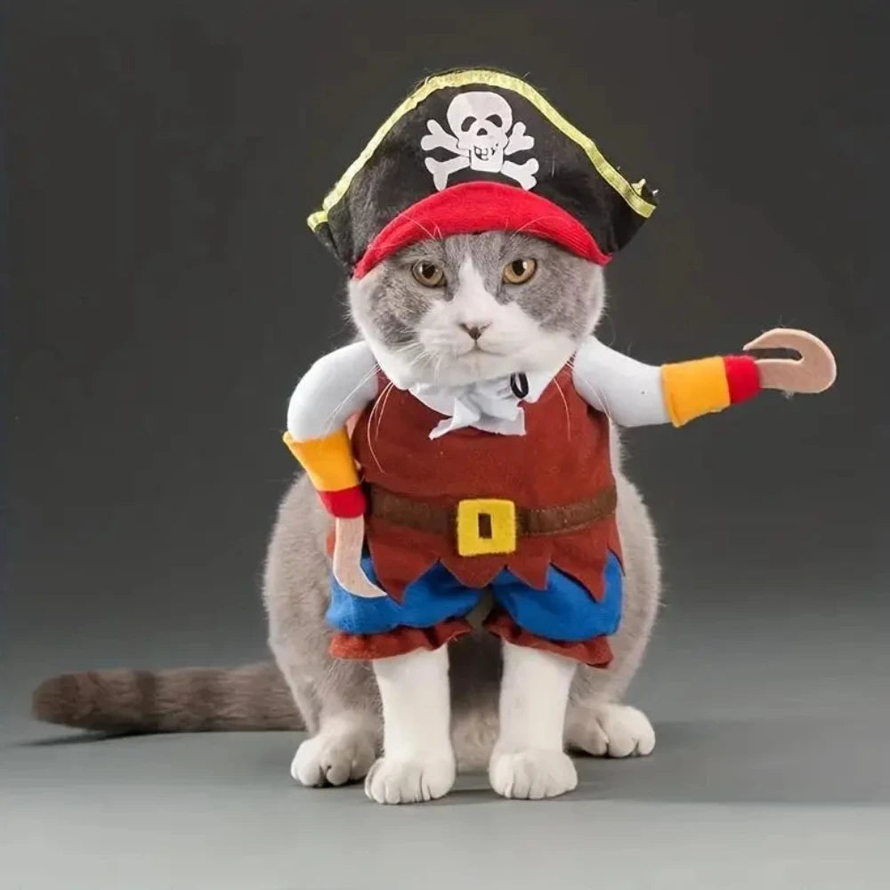 Pirate Pet Costume – Funny Dog & Cat Halloween Cosplay Outfit