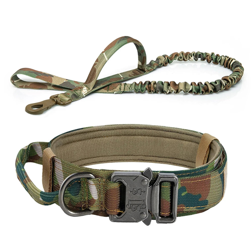 Tactical Dog Collar & Leash Set – Heavy-Duty Military Training Gear for Medium & Large Dogs