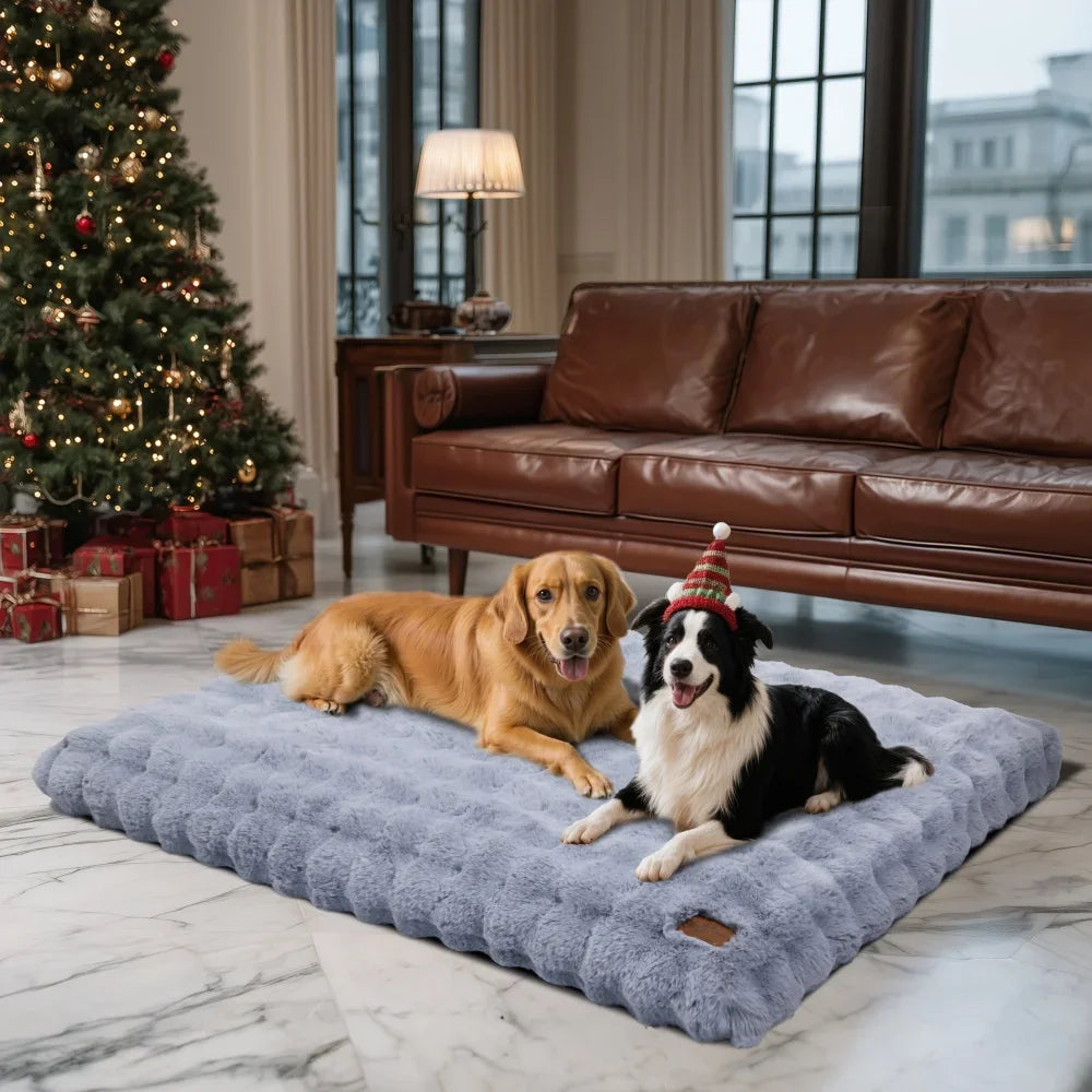 Ultra Plush Dog Bed – Soft Washable Pet Cushion Mattress for Large Dogs & Puppies